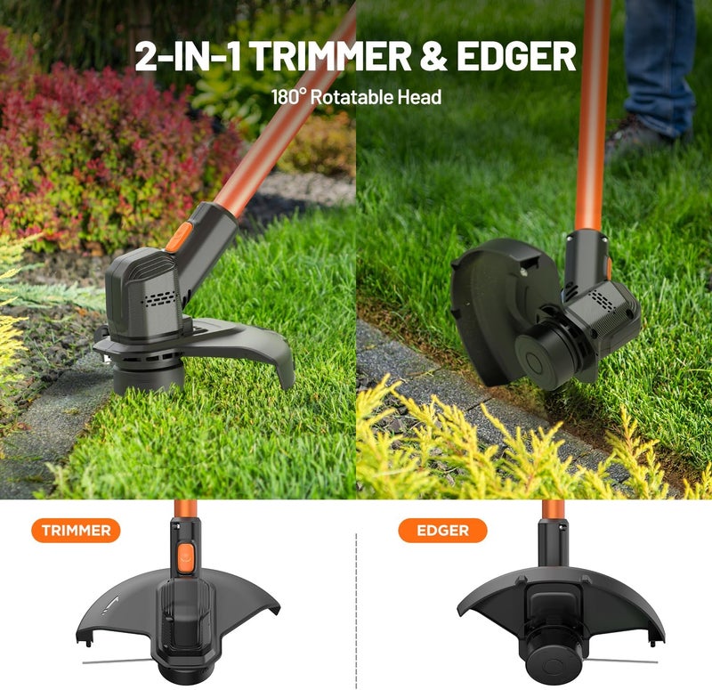 LiTHELi آلة قص الأعشاب اللاسلكية 12 بوصة، U20 Handy+ 20V آلة قص الأعشاب مع بطارية 2.0Ah، أدوات قص العشب للحديقة والفناء والمزرعة - Image 2